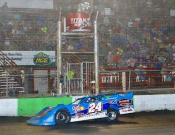 Bill Leighton Jr. wins the Ray Houck Memorial at Adams County Speedway on July 27