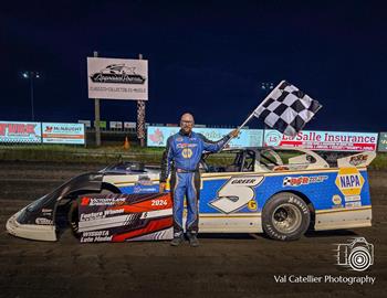 Scott Greer wins at Victory Lane Speedway (Winnipeg Canada) on June 15 during the Wissota Sizzlin’ Season Opener