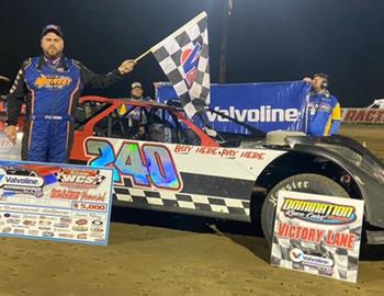 Kyle Moore took top honors with the Valvoline American Late Model Iron-Man Series at Wayne County Speedway (Orrville, Ohio) on August 10.