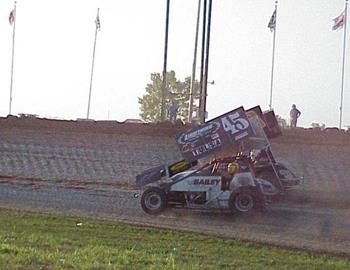 J.P. Bailey (45) and A.G. Rains (3) in heat race action