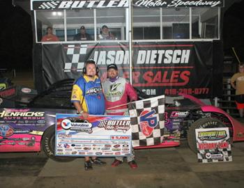 Rusty Schlenk was victorious at Butler Motor Speedway on Saturday, August 24. (Andy Barrand / Photo Finish Racing Photography)