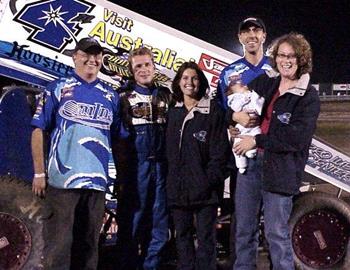 Shane Stewart and crew in victory lane