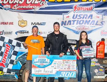 Taylor Ausrud won the feature event at Lucas Oil Speedway during the USRA Nationals on September 20