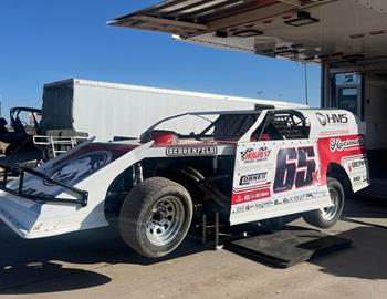 Carlos Ahumada Jr. in the pits at Vado Speedway Park (Vado, NM) on May 10, 2025.
