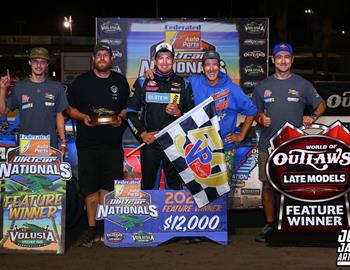Volusia Speedway Park (De Leon Springs, FL) – World of Outlaw Late Model Series – DIRTcar Nationals – February 10th-15th, 2025. (Josh James Artwork)