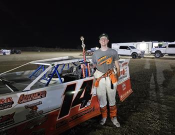 Michael King Jr. picked up first-career Late Model win at Big O Speedway (Ennis, Texas) on Feb. 24.