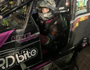 Cole overcame a rain-soaked track to finish seventh at Eagle Raceway on August 27.