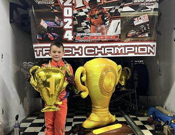 Zander LaRose wins the LO206 Restricted Box Stock track championship at Doe Run Raceway (Doe Run, MO) on October 4, 2024.