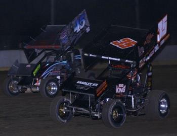 Jared Zimbardi (35) and Chuck Hebing (45) race for the lead