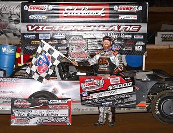 Tyler Stevens topped the COMP Cams Super Dirt Series (CCSDS) Super Late Model action at Poplar Bluff (Mo.) Motorsports Park on Friday, April 5.