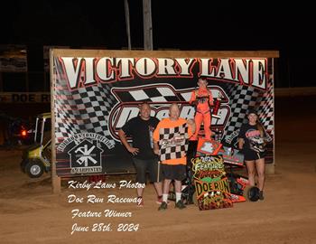 Zander LaRose wins at Doe Run Raceway (Doe Run, MO) on June 28, 2024. (Kirby Laws photo)