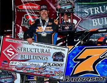 Shane Sabraski wins the WISSOTA Challenge Series event at Fiesta City Speedway on May 30.