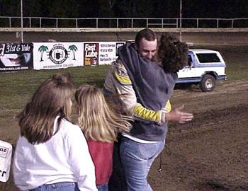 Zach Chappell gets a hug from mom after winning