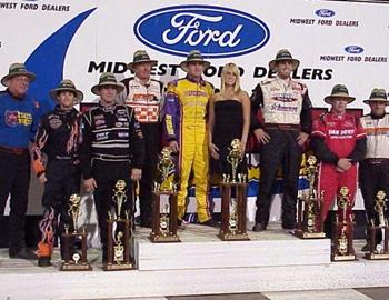 The podium at Knoxvilles ASCS 360 Nationals