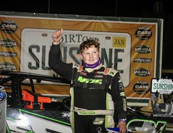 Brock Bam Bam Pinkerous became the youngest 604 Late Model feature winner in track history at Volusia Speedway Park (Barberville, Fla.) on Jan. 19.