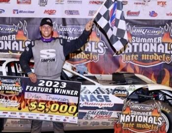 Dylan Thompson recorded his first-career DIRTcar Summer Nationals triumph on Sunday, July 9 at Tri-State Speedway (Haubstadt, Ind.). The win was worth $5,000.