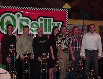 Top Gulf South drivers (left to right) including Brandon Berryman (1st), Skip Wilson (2nd), Gary Watson (3rd), Kathryne Minter (8th), Greg Rilat (6th), Brad Stokes (9th) and Tommy Jones (13th) 