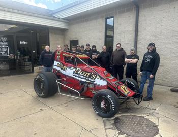Bryce unveils his 2025 paint scheme at Don’s Auto Parts & Machine Shop, a longtime supporter of his racing program.