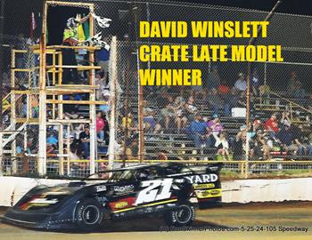 David Winslet wins at 105 Speedway on May 25.