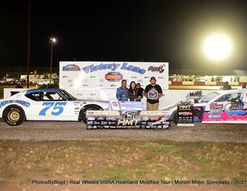 Monett Motor Speedway (Monett, MO) – USRA Heartland Modified Tour (HMT) – Larry Phillips Memorial – June 27-28, 2025. (Todd Boyd photo)