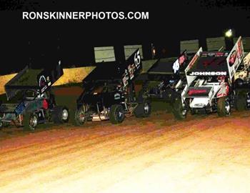 Three-wide salute at 105 Speedway