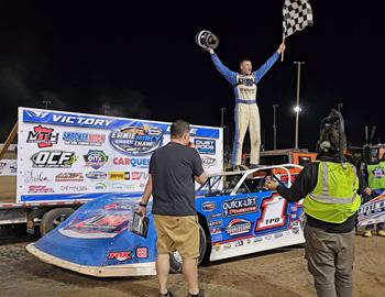 Tyler Peterson snared the $3,000 Super Late Model win at Central Arizona Raceway (Casa Grande, Ariz.) on Saturday, Jan. 20. (Black Flagged Productions image)