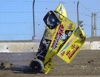 Adam Gullion flipped in Sundays hot laps