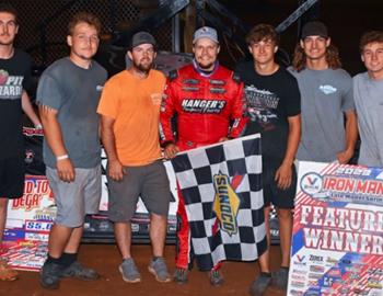 Christian Hanger won the $5,000 Valvoline Iron-Man Late Model Series event at North Alabama Speedway (Tuscumbia, Ala.) on Friday, August 12. (Zackary Washington image)