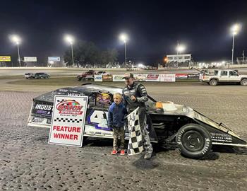 Chase Holland wins the Nathan Rettig Memorial at Benton Speedway (Benton, MO) on October 19, 2024.