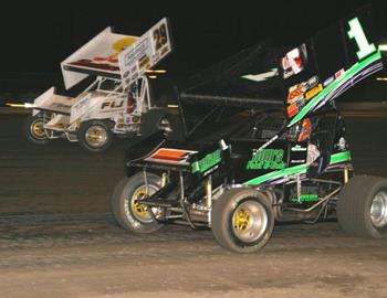 Sean McClelland (1) and Travis Rilat (29) race for position