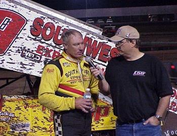 Gary Wright interviewed in victory lane