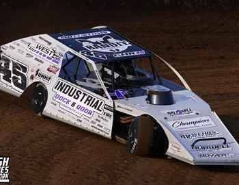 Peoria Speedway (Peoria, IL) – Midwest Auto Racing Series (MARS) Modified Championship – Garry Swibold Memorial – April 26, 2025. (Josh James Artwork photo)