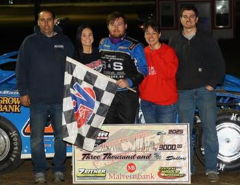 Dylan Sillman wins at Central Missouri Speedway during the Malvern Bank West Series feature on May 3.