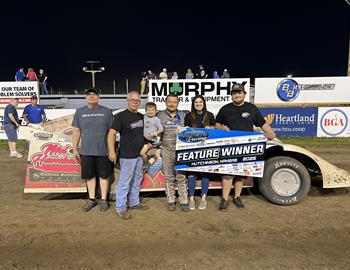 Tanner Mullens picks up a United Rebel Late Model Series victory at Salt City Racing at the Kansas State Fairgrounds (Hutchinson, KS) on May 9, 2025.