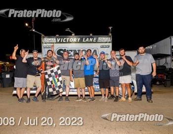 Joshua Copeland won the 602 Sportsman Late Model feature at Senoia (Ga.) Raceway on Thursday, July 20. (PraterPhoto image)