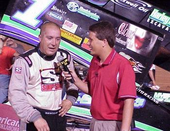 Sean McClelland interviewed in victory lane