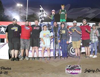 Jeffery Erickson dominated Saturdays 25-lap feature at Thunderbird Raceway.