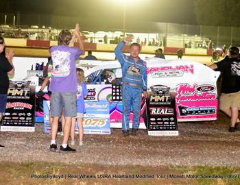 Monett Motor Speedway (Monett, MO) – USRA Heartland Modified Tour (HMT) – Larry Phillips Memorial – June 27-28, 2025. (Todd Boyd photo)