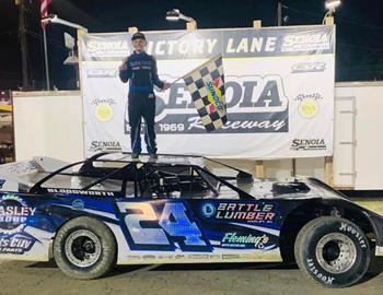 Austin Bloodworth in Victory Lane with his Capital Race Car