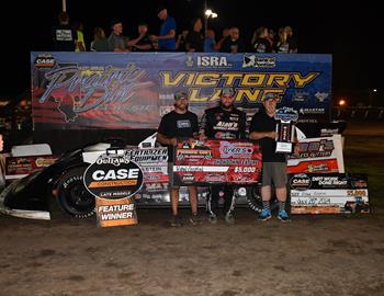 Ryan Gustin wins at Fairbury Speedway during night 1 of the Prairie Dirt Classic on July 26