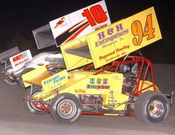 Wayne Johnson (94J) battles with Bobby Mincer