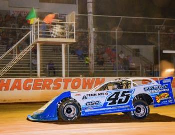 Kyle Hardy wins at Hagerstown Speedway during the Frank Sagi Tribute (first feature) on July 28