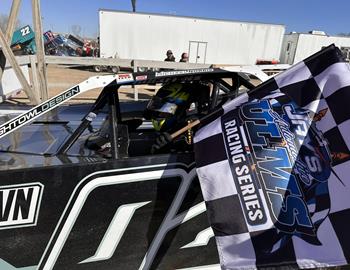 Michael Norris raced to the $4,000 top prize in the Pot of Gold 75 at Pittsburghs Pennsylvania Motor Speedway (Imperial, Pa) with the Jays Automotive United Late Model Series (ULMS) on Saturday, March 16.