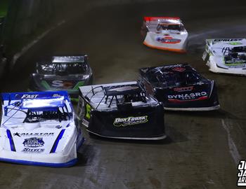 Peoria Speedway (Peoria, IL) – Midwest Auto Racing Series (MARS) Late Model Championship – Garry Swibold Memorial – April 26, 2025. (Josh James Artwork photo)