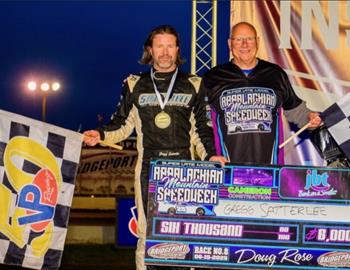 Gregg Satterlee wins the Joey Kay Memorial during the Selinsgrove Ford Appalachian Mountain Speedweek at Bridgeport Motorsports Park on June 15. 