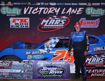 Dennis Erb Jr. wins at Spoon River Speedway during the MARS Late Model Championship Series feature event on May 25.