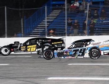 Jonathan McKennedy (79) Makes The Race Winning Pass On Brett Meservey (76)