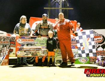 Michael Chilton pocketed a $5,000 victory on Saturday night in the Charlie Swartz Classic at Portsmouth (Ohio) Raceway Park in the Valvoline Iron-Man Northern Series.