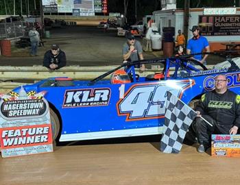 Kyle Lear wins at Hagerstown Speedway on May 18.