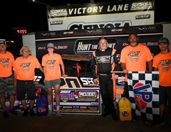 Jimmy Owens banked the $10,000 Hunt the Front Super Dirt Series Super Late Model win at Senoia (Ga.) Raceway on Saturday, July 1. (Kevin Ritchie image)